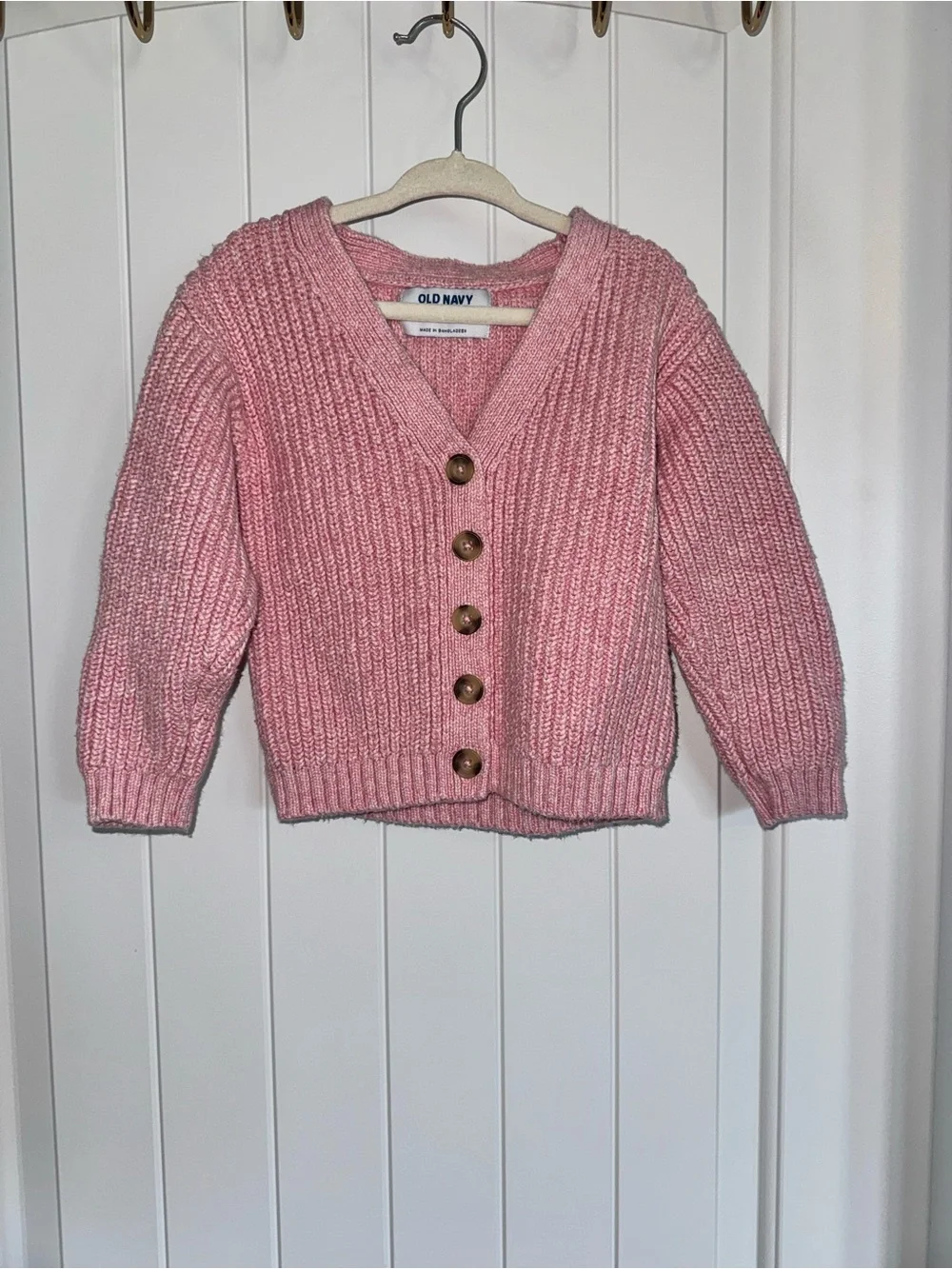 Old Navy Pink Chunky Knit Button-Front Cardigan